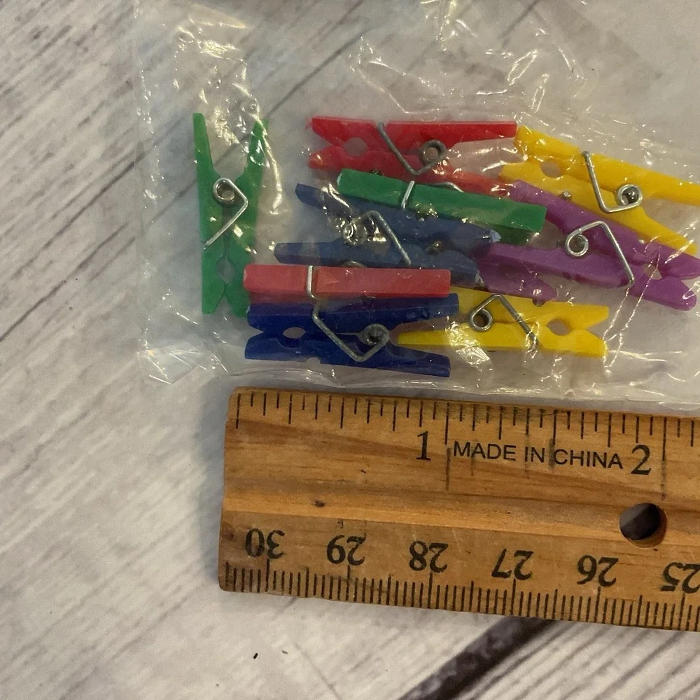 Heartland Crafts Mini Clothes Pins 80+ Packs 10 Ct Bright Primary Colors Plastic